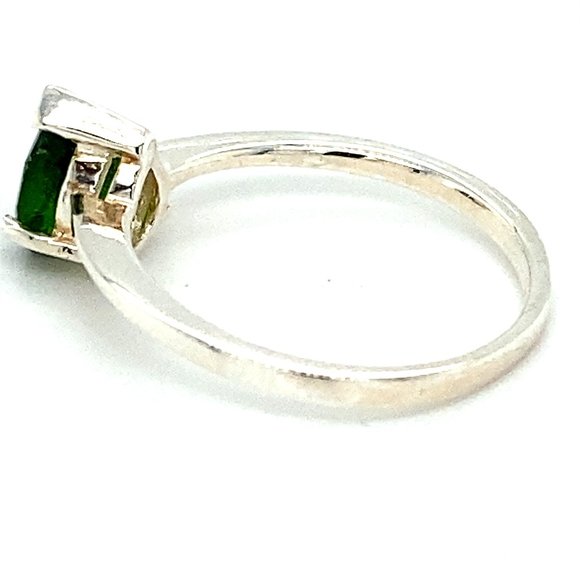 Chrome Diopside .50ct Platinum Solid Silver Ring - Picture 5 of 6